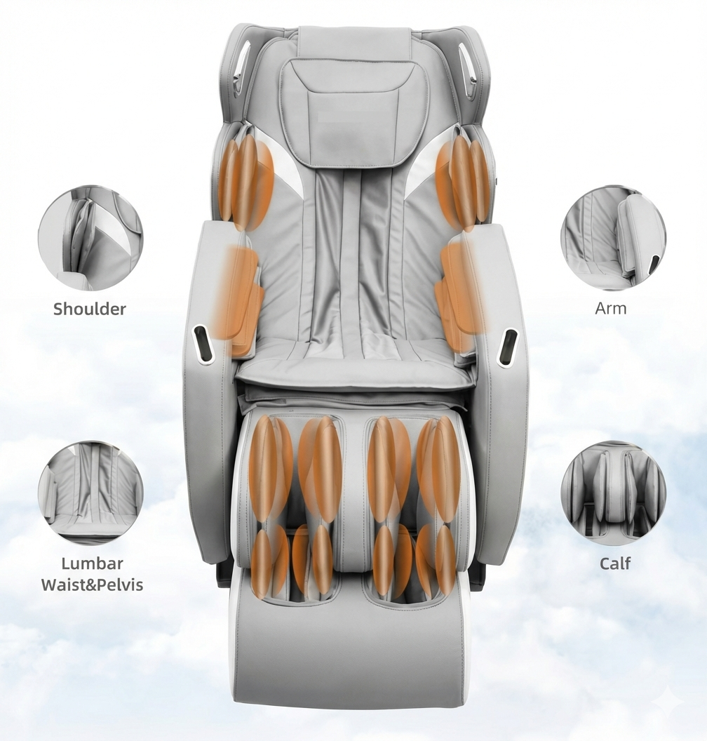 fotel poduszki masujące na powietrze